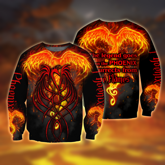 Phoenix Tattoo 3D All Over Printed Hoodie Sweatshirt by SUN AM200501 - Amaze Style™-Apparel