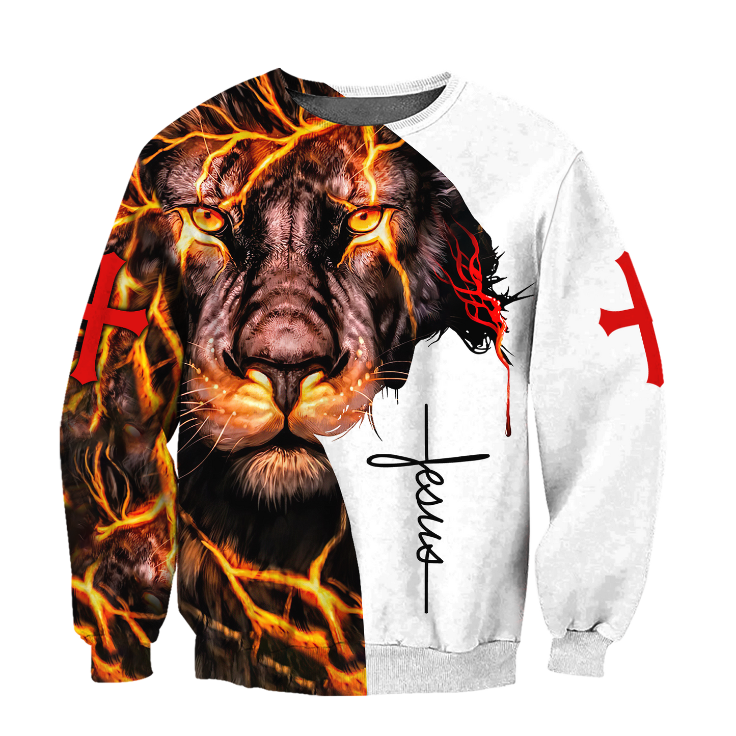 Faith in God Lightning Lion - Christian - 3D All Over Printed Style for Men and Women