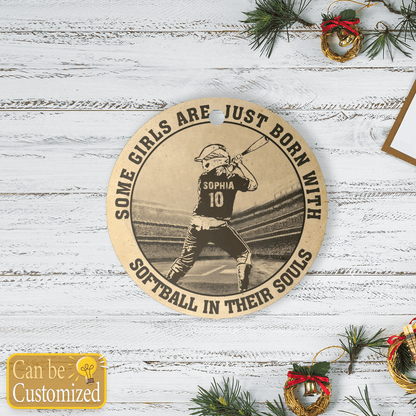 Softball Girls In Their Souls Ornament - SB01