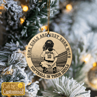 Softball Girls In Their Souls Ornament - SB02
