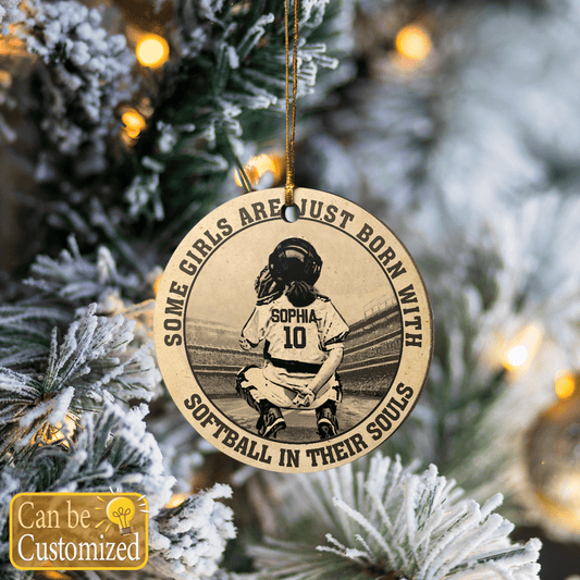 Softball Girls In Their Souls Ornament - SB02