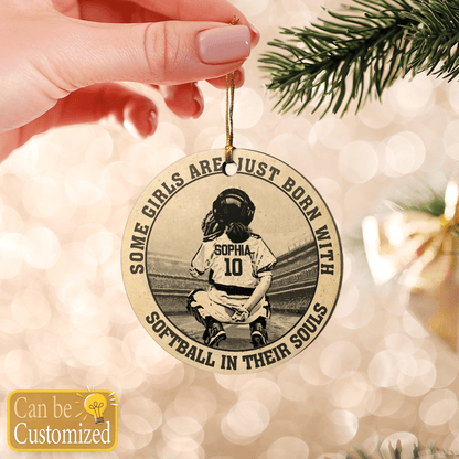 Softball Girls In Their Souls Ornament - SB02