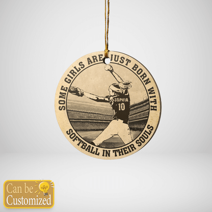 Softball Girls In Their Souls Ornament - SB03