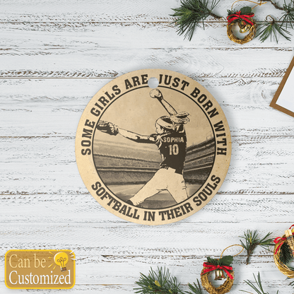 Softball Girls In Their Souls Ornament - SB03