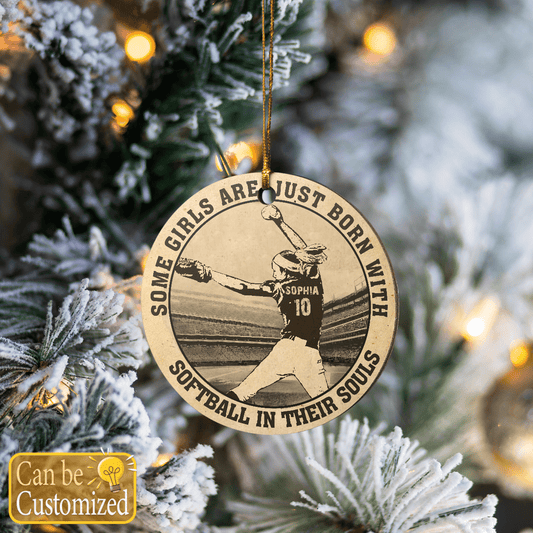 Softball Girls In Their Souls Ornament - SB03