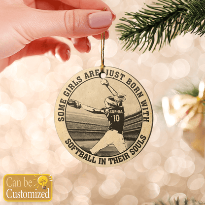 Softball Girls In Their Souls Ornament - SB03