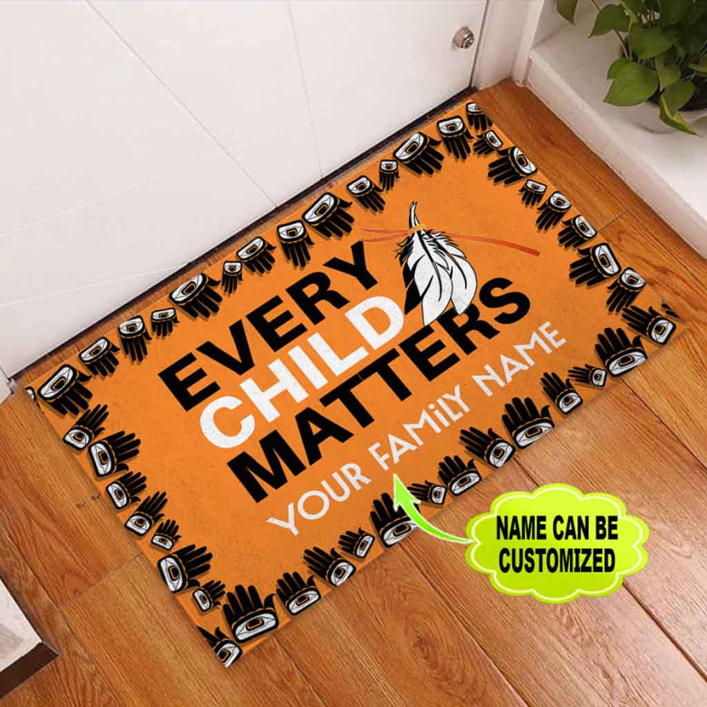 Every Child Matters Native American Personalized Doormat