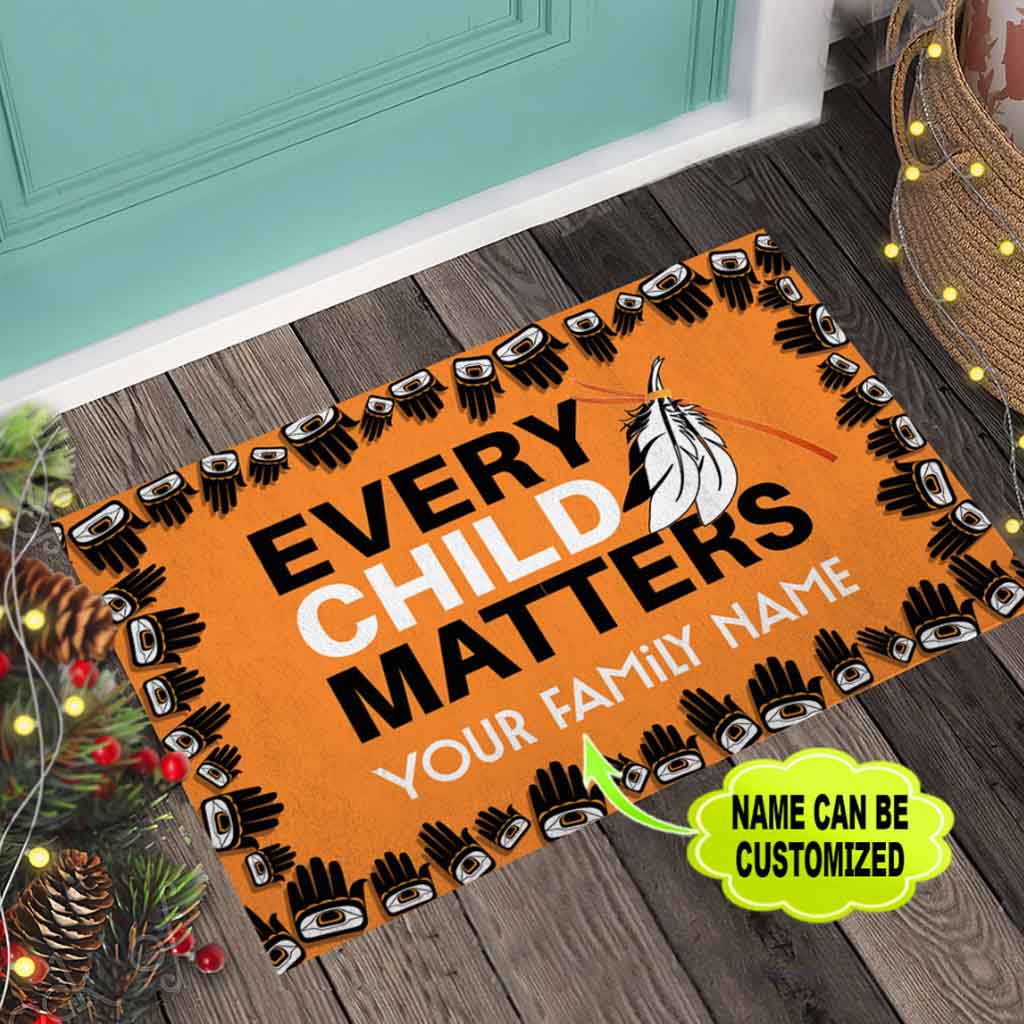 Every Child Matters Native American Personalized Doormat
