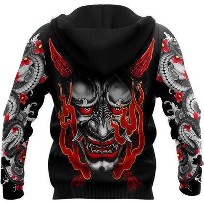 Japan Mask Tattoo 3D All Over Printed Unisex Shirt