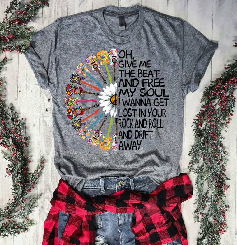 Give me the beat and free my soul, i wanna get lost in your rock n roll and drift away - Premium Unisex Shirt