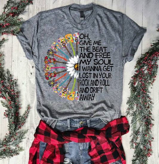 Give me the beat and free my soul, i wanna get lost in your rock n roll and drift away - Premium Unisex Shirt