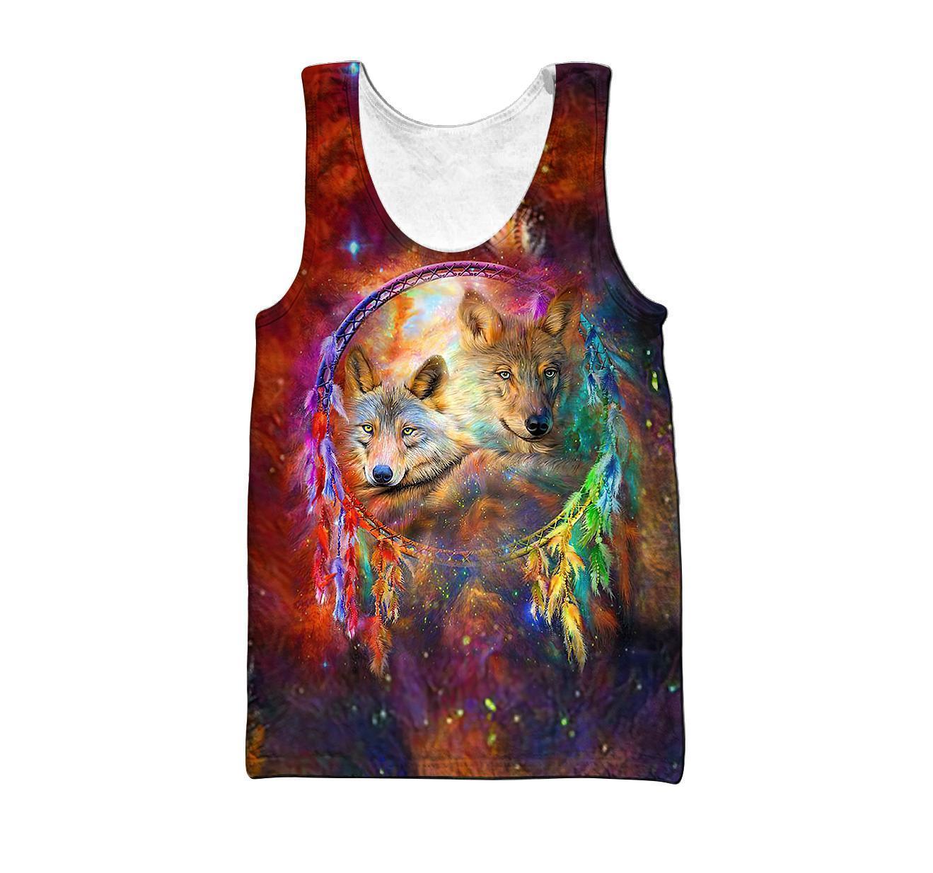All Over Print Beautiful Wolf Couple-MEI