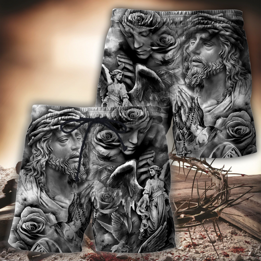 Jesus Christ Cross and Dragons 3D Printed Short for Men and Women
