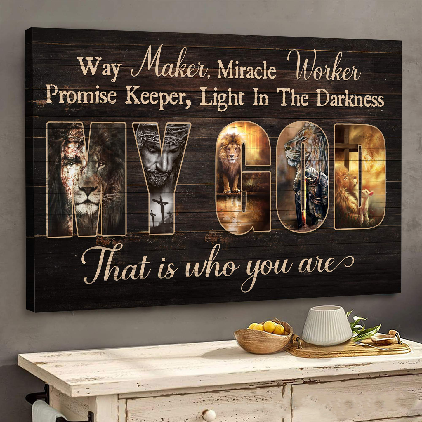 Jesus - The awesome lion - My God the the light in the darkness - Landscape Canvas Prints, Wall Art