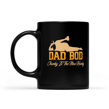 Best Gift For Dad Black Mug Chunky Is The New Hunky