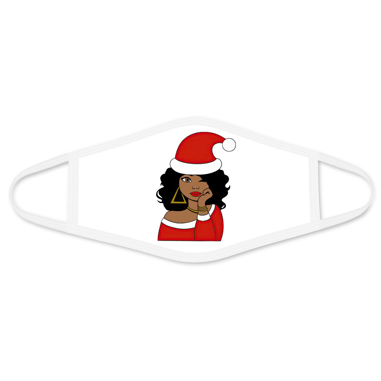 Melanin Black Girl  Face Mask White DL