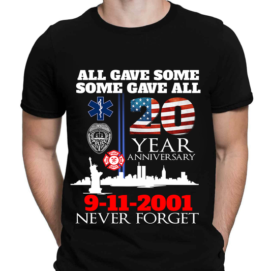 Never Forget 20th Anniversary V-Neck T-Shirt, Best Gifts For Police Officers