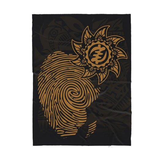 Custom Blanket - African map - Deluxe Sherpa Blanket ML