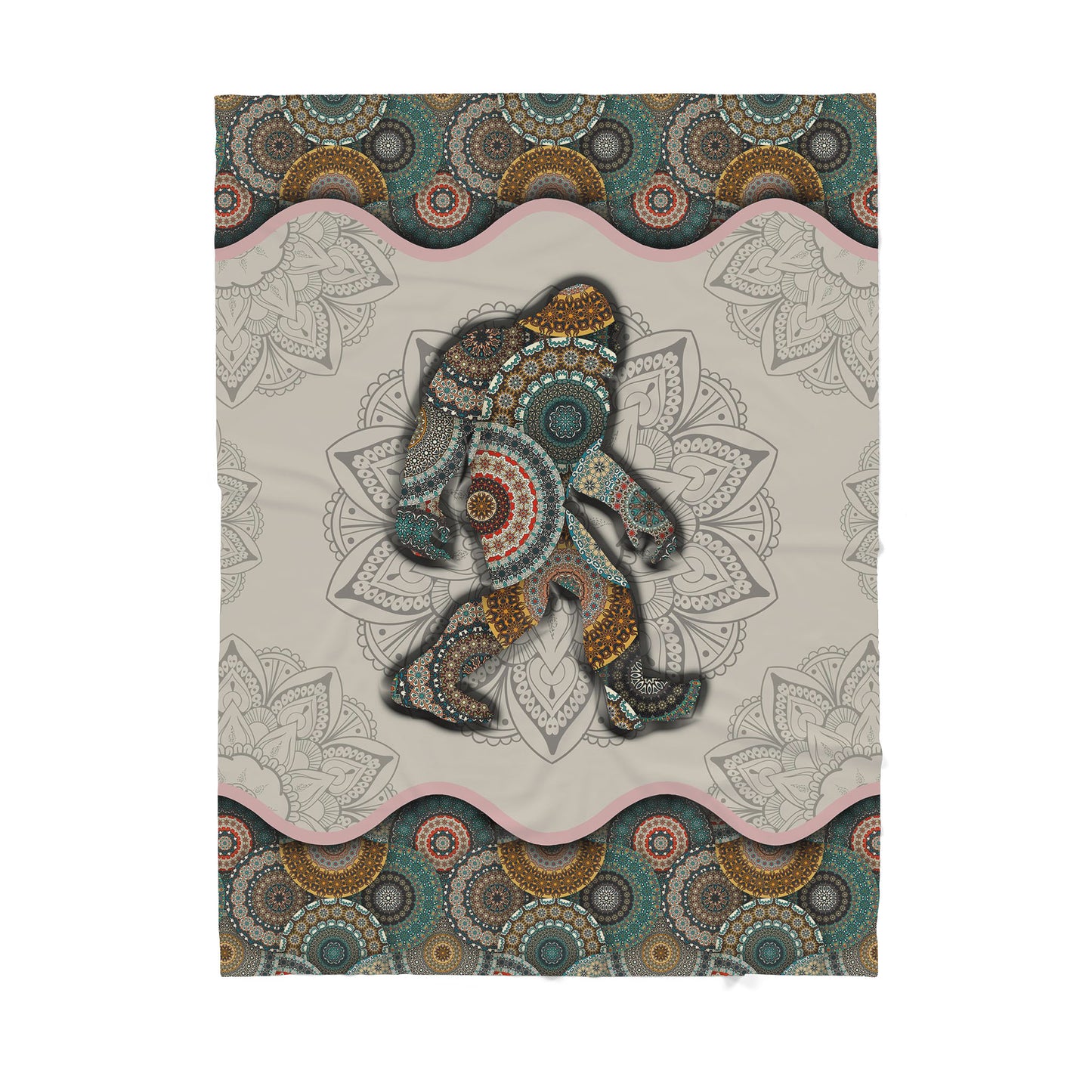 Custom Blanket Big Foot Madala Flower - Sherpa Blanket DL