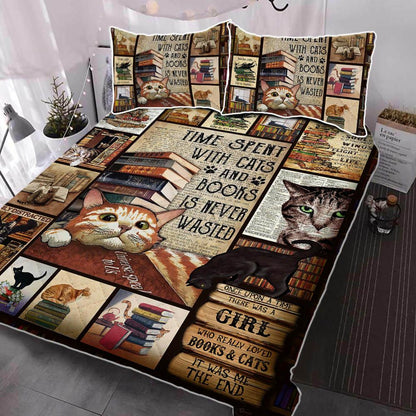 Cats And Books Bedding Set
