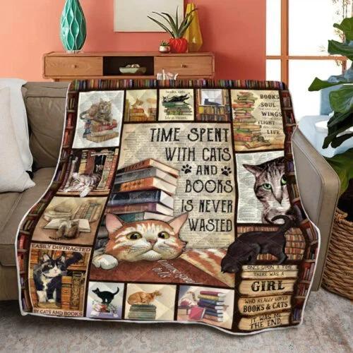Cats And Books Quilt