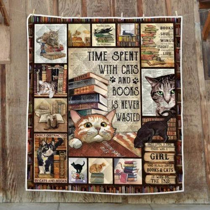 Cats And Books Quilt