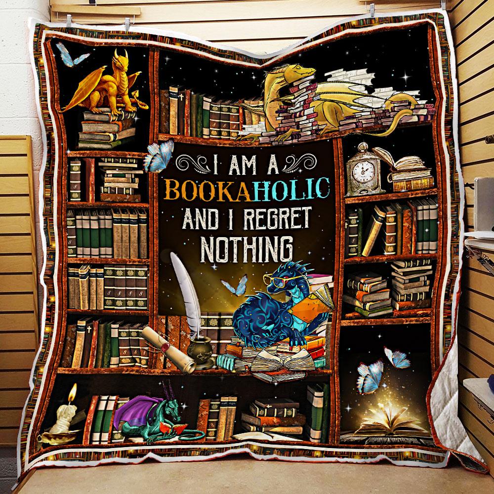 I Am A Bookaholic And I Regret Nothing. Book Dragon Quilt