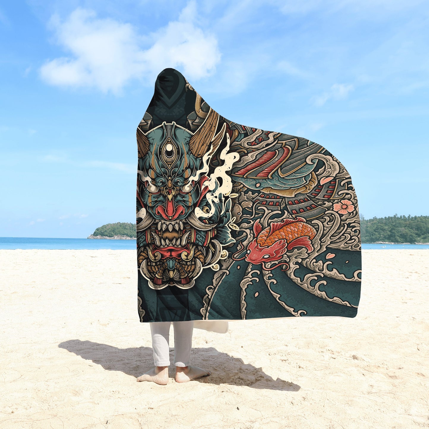 Oni Mask 3D All Over Printed Shirt Blanket