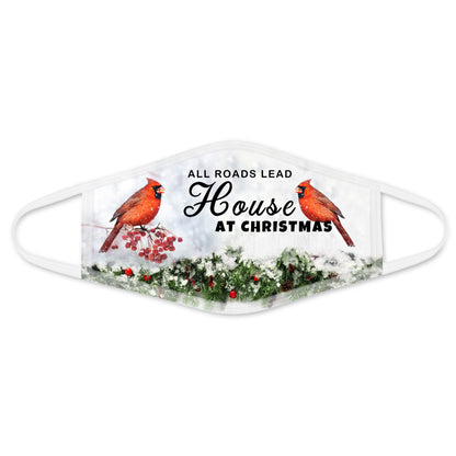 House at Christmas Face Mask White HC