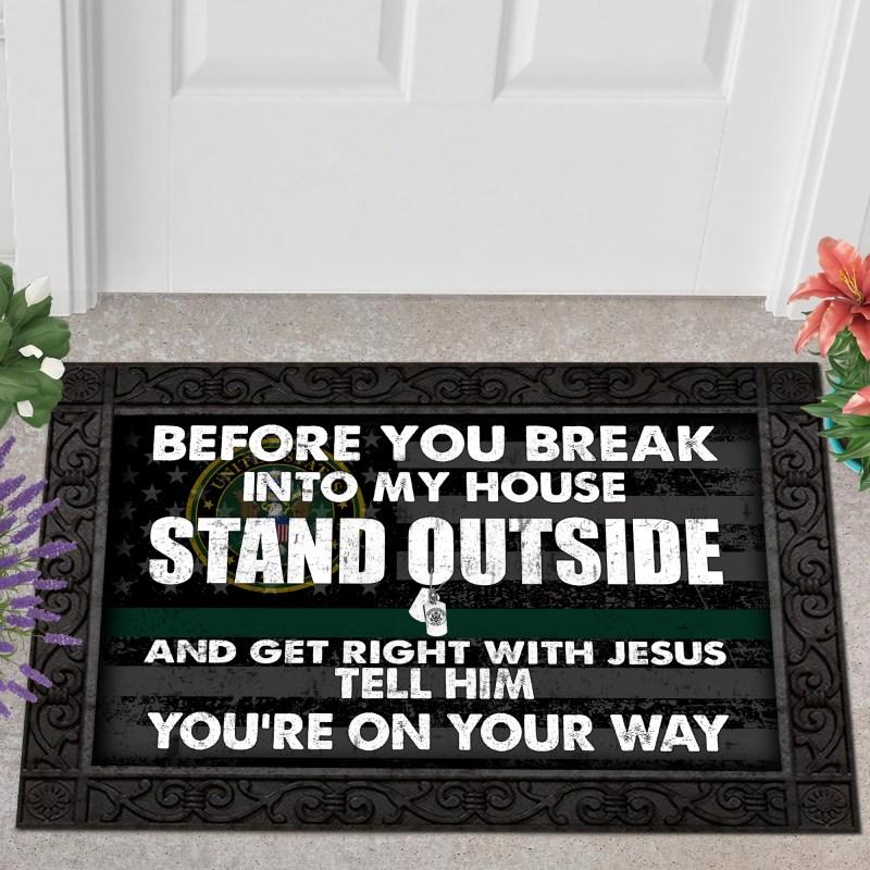 US Army Veteran Door Mat Proud Military
