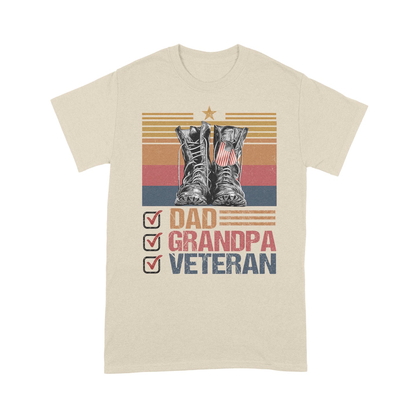 Dad Grandpa Veteran Standard T-Shirt For Dad Papa Grandpa