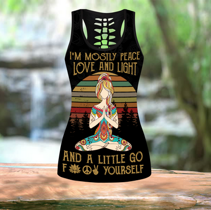 I'm Mostly Peace Love And Light - Yoga Combo Tank + Legging QB06202001