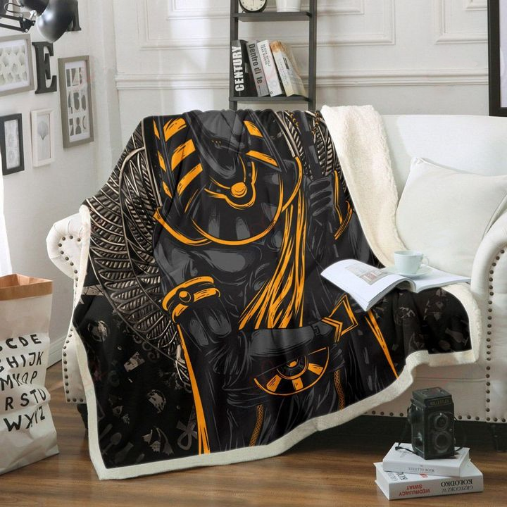 Custom Blanket Egyptians anubis warrior Sherpa Blanket HC