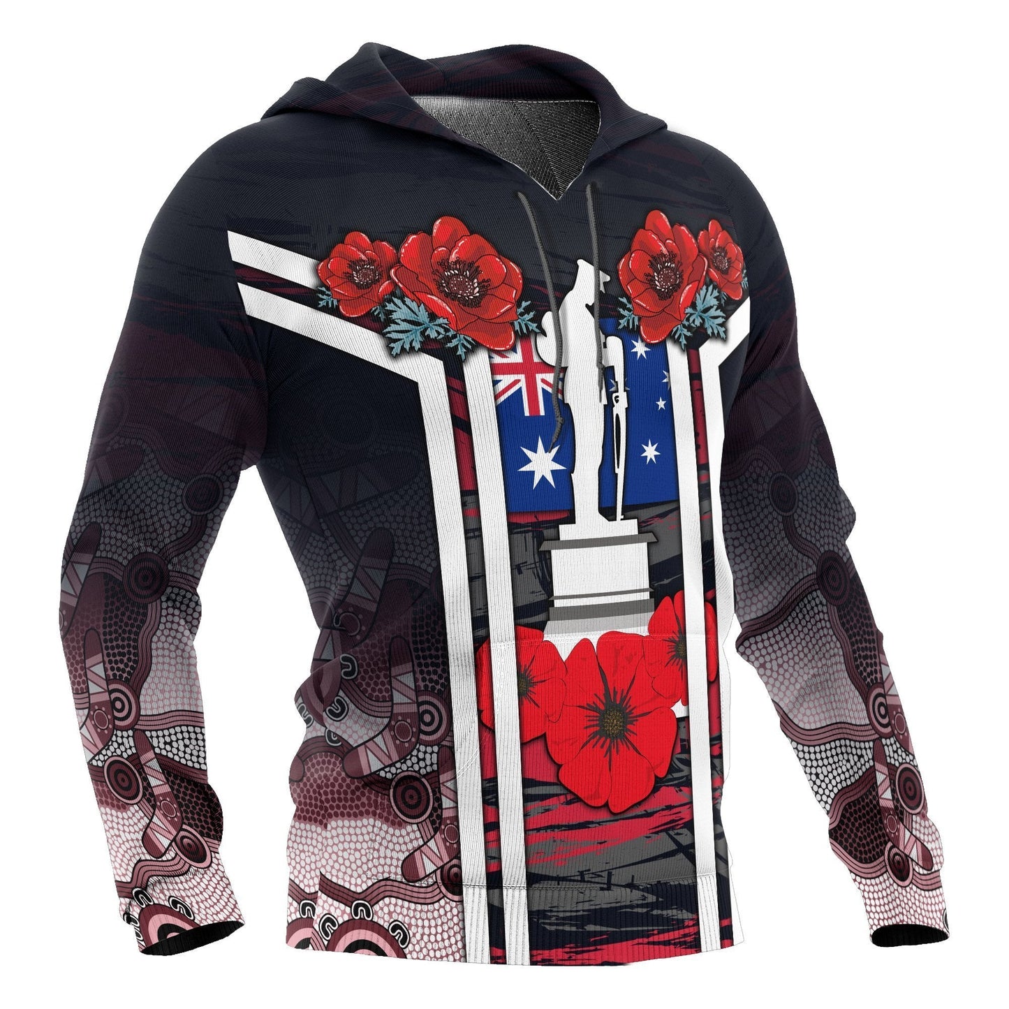 Australia Zip-up Hoodies - Anzac Day Hoodies - Poppy Flowerss Dot Painting - Unisex - ver2 NNKANZ3 - Amaze Style™-Apparel