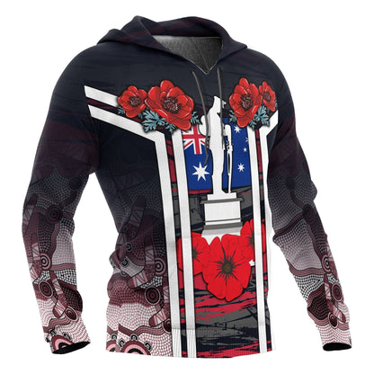 Australia Zip-up Hoodies - Anzac Day Hoodies - Poppy Flowerss Dot Painting - Unisex - ver2 NNKANZ3 - Amaze Style™-Apparel