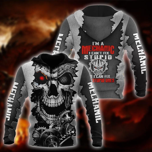 Mechanic 3D All Over Printed Hoodie For Men and Women TN