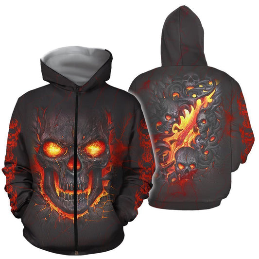 3D All Over Print Skull Hoodie - Amaze Style™-Apparel