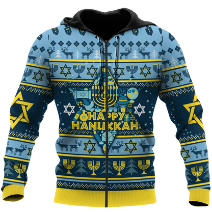 Premium All Over Printed Happy Hanukkah Shirts MEI