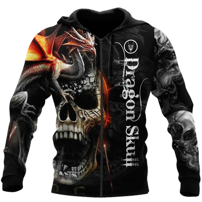 Awesome Dragon On Skull Hoodie For Men And Women MEI