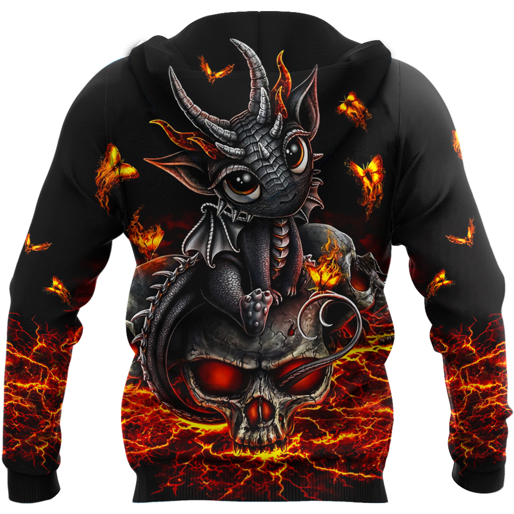 Love Skull dragon red 3D all over printed for man and women
