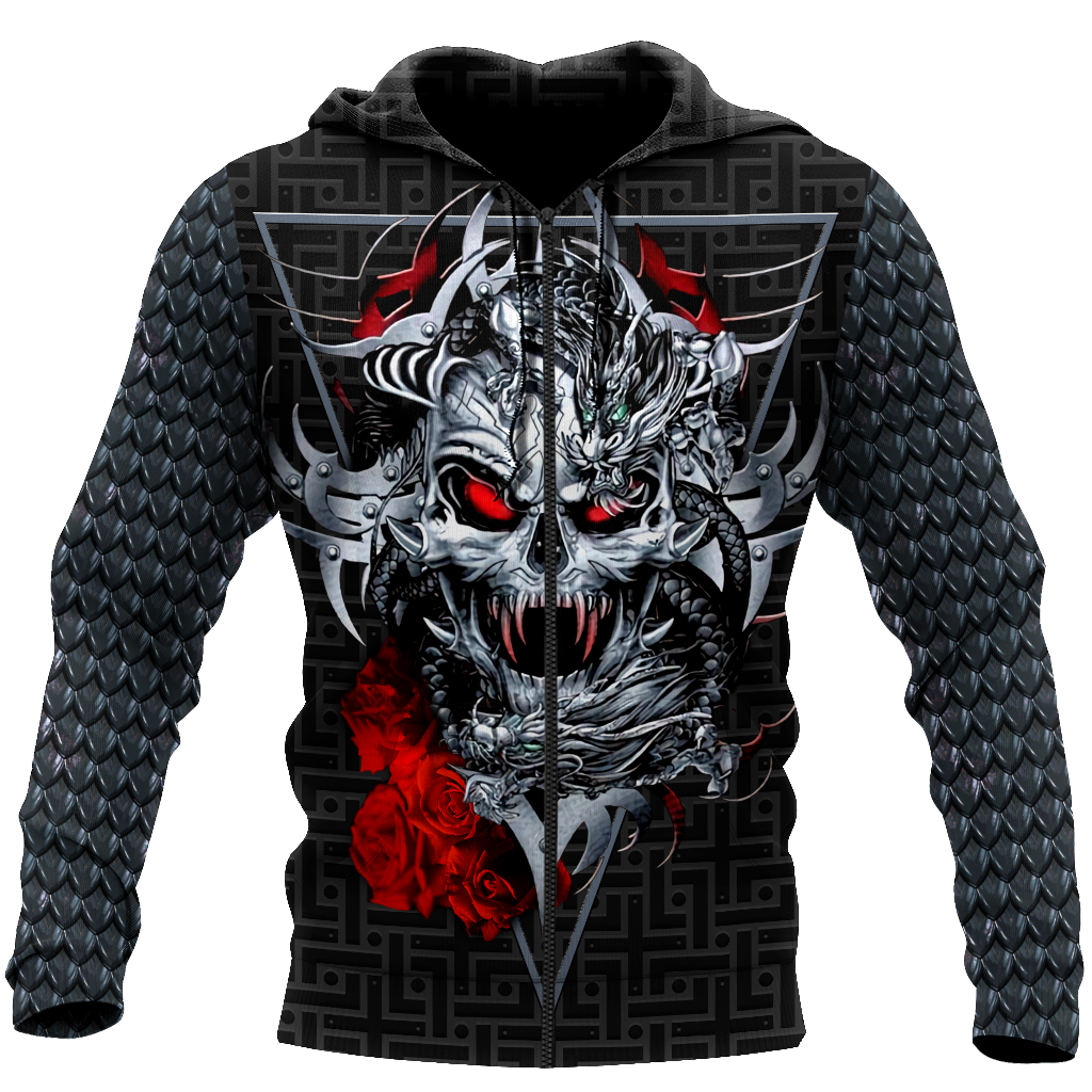 Love dragon Skull red 3D all over printed for man and women QB06152002