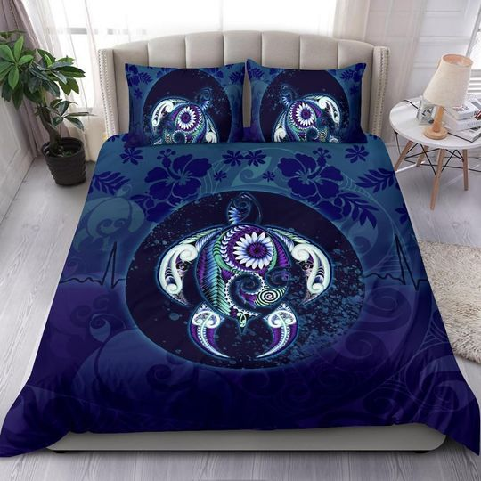 Maori turtle bedding set ocean heartbeat