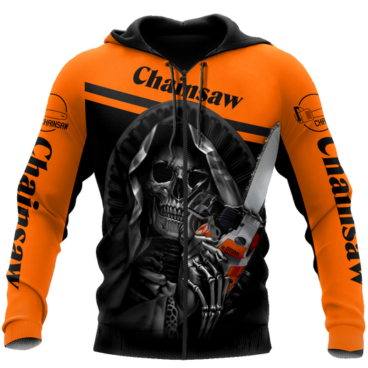 3D All Over Printed Logger Skull Chainsaw Unisex Shirts