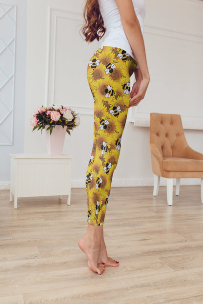 3D All Over Printing Bee Legging - Amaze Style™-Apparel