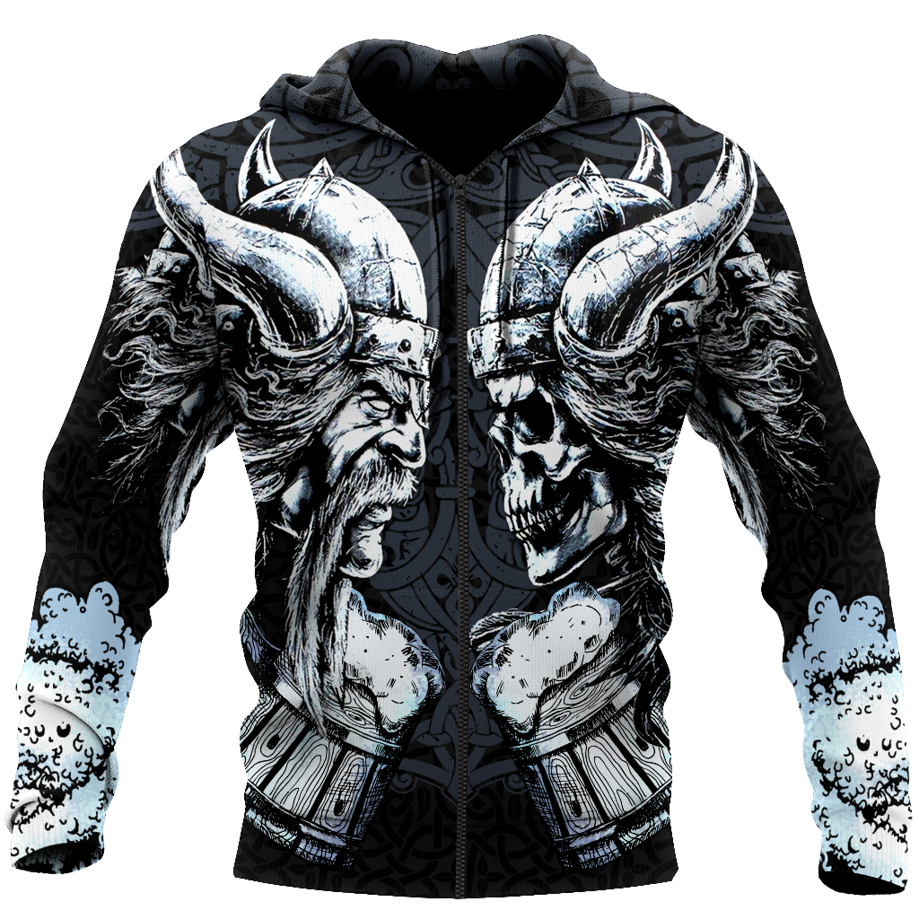 Love beer skull & viking 3D all over printed for man and women