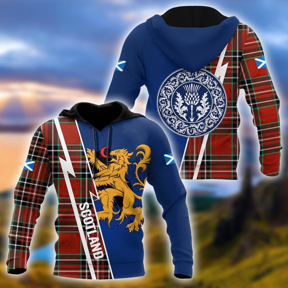 Classical Hoodie Scotland Vintage Over Printed Hoodie