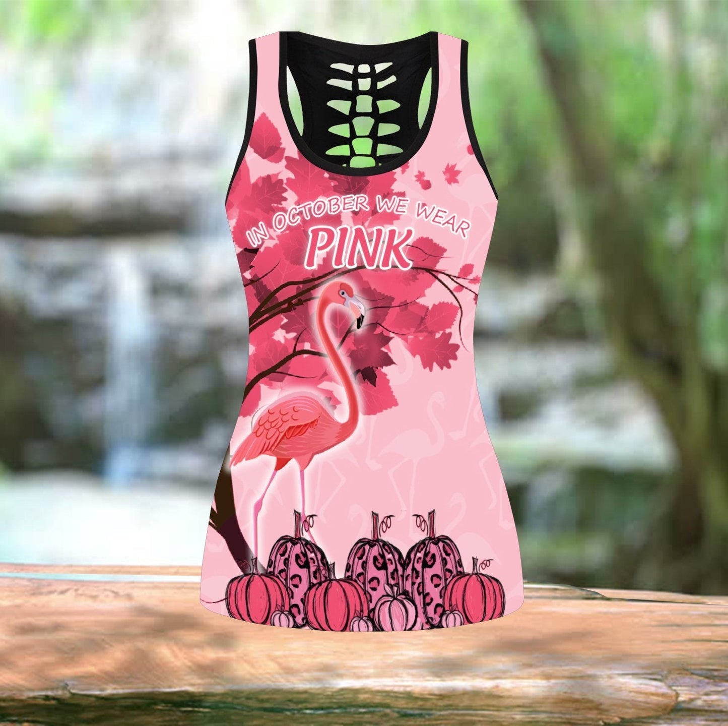 Beautiful In October We Wear Pink Flamingo Yoga Outfit For Women MEI08282003-MEI