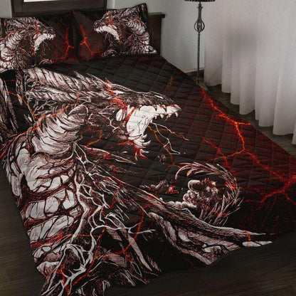 Lava Black Dragon Art Quilt Bedding Set KT