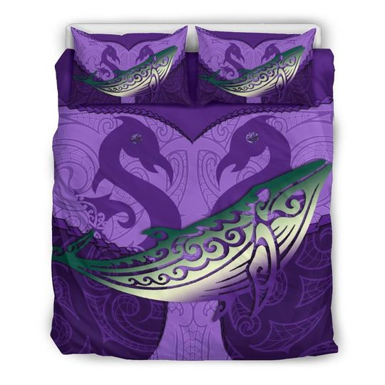 Maori manaia whales gods of the sea bedding set