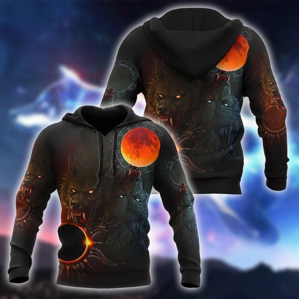 Unisex All Over Printed Wolf And Sun Shirts MEI